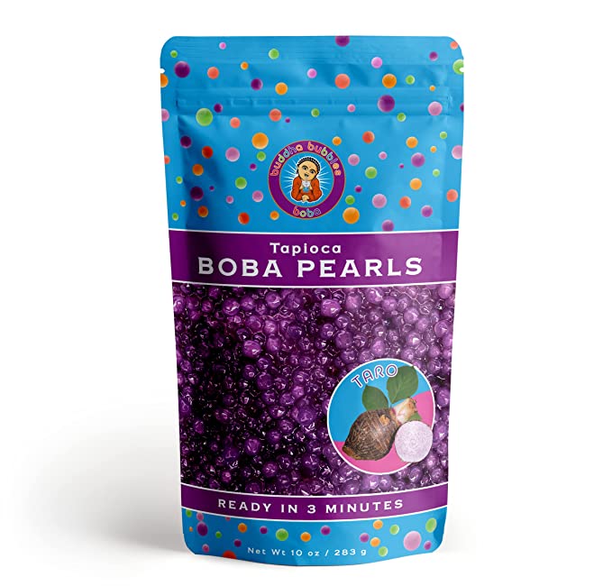 Taro Boba Tea Tapioca Pearls Ready in 3 Minutes by Buddha Bubbles Boba