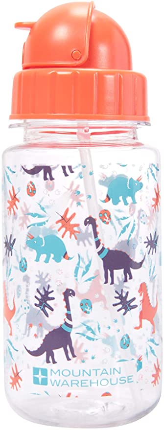 Mountain Warehouse BPA Free Printed Kids Bottle - 350ml Water Bottle, Flip Lid Drink Bottle