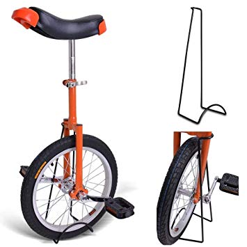 Bright Orange 18 Inch In 18" Mountain Bike Wheel Frame Unicycle Cycling Bike With Comfortable Release Saddle Seat