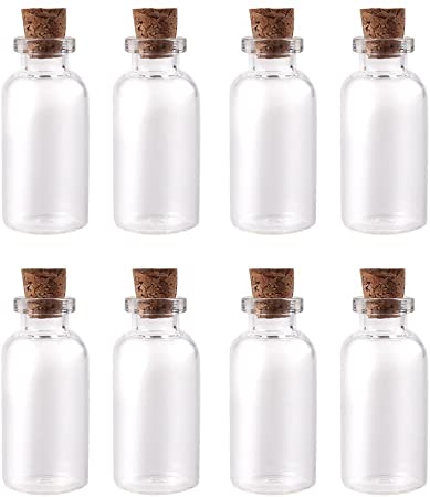 Yesker IPV023 Package of 24 Small Mini Glass Jars with Cork Stoppers-Size: 1-1/2" Tall X 3/4 Inches Diameter