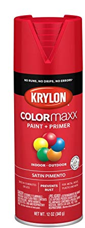 Krylon K05574007 COLORmaxx Spray Paint, Aerosol, Pimento