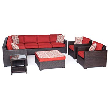 Hanover Metropolitan 8 Piece Lounge Set, Autumn Berry