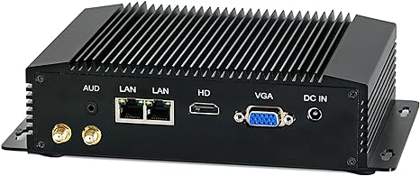 HUNSN Industrial Embedded PC, Fanless Mini Computer, IPC, Intel Celeron J4105, IM10, WiFi, BT, VGA, HDMI, 2 x LAN, 2 x COM RS232, 4 x USB, Barebone, NO RAM, NO Storage, NO System