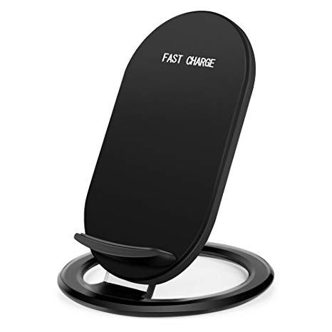 WZS iPhone X Wireless Charger, QI Fast Wireless Charging Pad Stand, Standard Charge for Samsung Galaxy Note 8 S9 Plus S8 Plus S8 S7 S7 Edge Note 5, Standard Charge for iPhone X iPhone 8/8 Plus