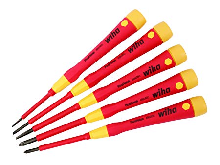 Wiha 32085 Insulated Pico finish Slotted/Phillips Set (5 Piece), High Vis Red & Yellow