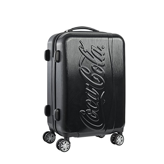 Coca Cola 21 Inch Spinner Rolling Luggage Suitcase Carry-On Luggage, Black