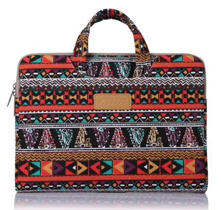 Laptop Case, Mosiso Bohemian Style Canvas Fabric 15-15.6 Inch Laptop / Notebook Computer / MacBook Air / MacBook Pro Briefcase Carry Case (Internal Dimensions: 15.74 x 0.79 x 11.61 inches; Phoenix)