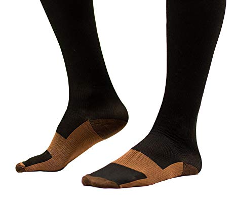 RemedyHealth Unisex Copper Infused Compression Socks For Pain Relief 5-Pair