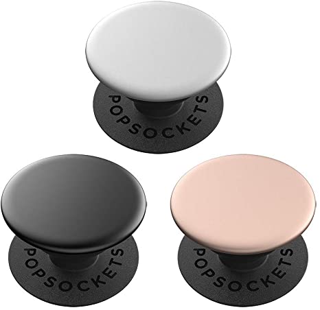 PopSockets PopMinis: Mini Grips for Phones & Tablets (3 Pack) - Aluminum Trio