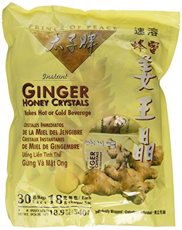 Instant Ginger Honey Crystals Pack of 30 Bags - 18 g Sachets - 3 Pack