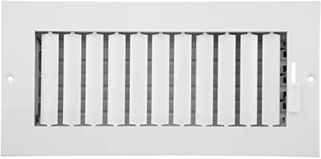 Accord Ventilation ABSWWHA104 1-Way Adjustable Design Sidewall/Ceiling Register, 10" x 4"(Duct Opening Measurements), White