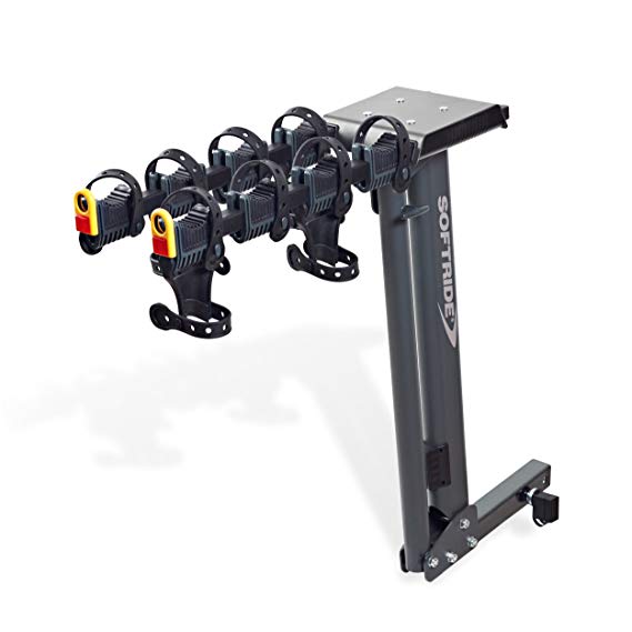 Softride Dura 4-Bike Rack, Premium Locking Hitch Mounted Carrier for 2" and 1.25”, Swings Down with Bicycles Loaded, Allows Trunk, Hatch, or Tailgate Access; fits Cars, SUVs, Vans, or Trucks (26247)