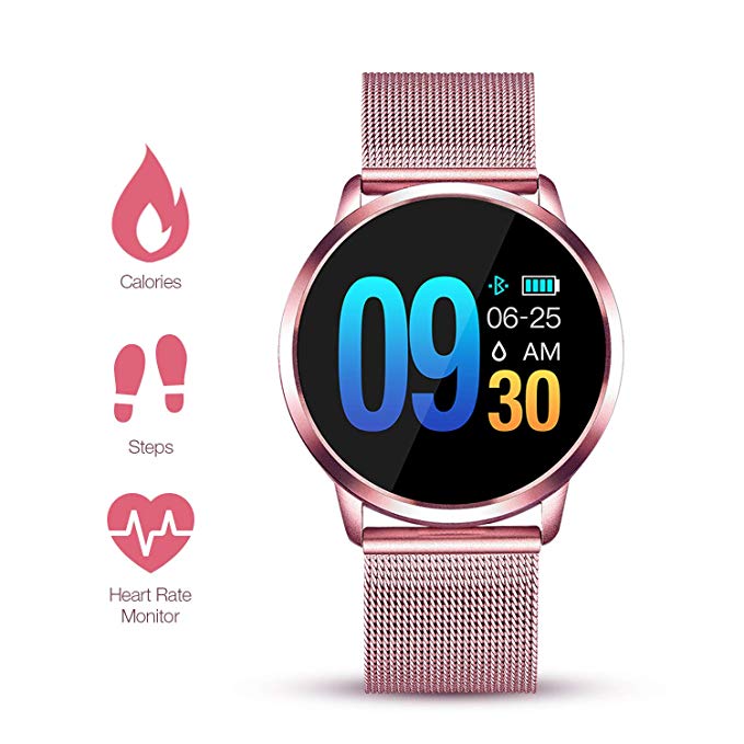 GOKOO Smart Watch for Women with Activity Fitness Tracker Heart Rate Blood Pressure Sleep Tracker Monitor Step Calorie Waterproof Bluetooth Smartwatch Pink