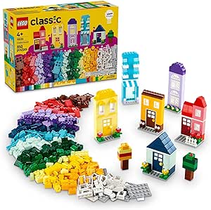 LEGO Classic Creative Houses Brick Building Set for Kids, Toy House Gift with Accessories and Doll Houses, Creative Toy for Young Builders, Boys and Girls Ages 4 and Up, 11035