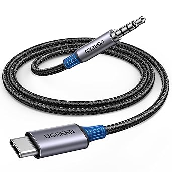 UGREEN Aux to USB C, Type C to 3.5mm Audio Jack Cable 3.3FT USB C to TRRS Headphone Car Stereo Cord Adapter Mic HiFi Compatible with iPhone 15 Pro Max/15 Pro/15 Plus, Galaxy S24 Ultra Pixel 8 iPad Pro