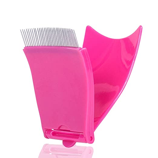 Folding Eyelash Comb, Acavado Eyelashes Separator Mascara Applicator for Women Makingup Rotine Tool (Rose Red)