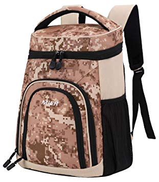 MIER Insulated Cooler Backpack Leakproof Soft Cooler for Lunch, Picnic, Hiking, Beach, Park, 24Can