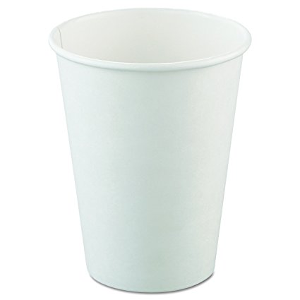 SOLO 412WN-2050 Single-Sided Poly Paper Hot Cup, 12 oz. Capacity, White (Pack of 100)