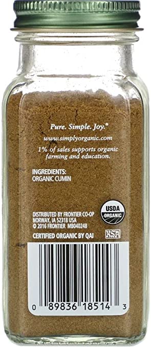 Simply Organic Ground Cumin Seed - Case of 6 - 2.31 oz.