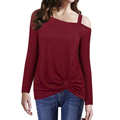 AISONG Women's Long Sleeve T-Shirt Cotton Loose Tee for Jeans Shorts Leggings