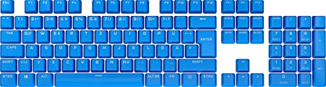 Corsair PBT Double Shot Pro Keycap Mod Kit (Double Shot PBT Keycaps, Standard Layout Lower Row, Textured Finish, 1.5 mm Wall Thickness, O-Ring Damper Included) ELGATO Blue