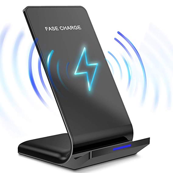 Wireless Charger Pad Advanced 10W Fast Charging Stand for iPhone Xs MAX/XR/XS/X/8/8 Plus Galaxy Note 9/S9/S9 Plus/Note 8/S8 (No AC Adapter)