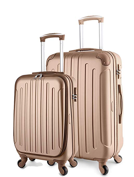 TravelCross Victoria Luggage Lightweight Spinner Set - Champagne, 2 piece (20'' / 24'')