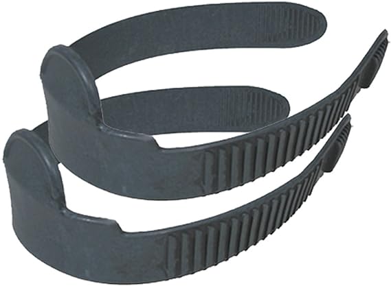 JCS Adjustable Black Rubber Straight Fin Straps (1 Pair), 18inch x 1inch