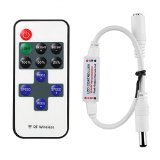 LE 5000054 Mini Wireless Remote Controller for Single Color LED Strip Lights RF Dimmer for 12 V DC LED Light Strips 12A