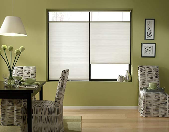 Cordless Top Down Bottom Up Cellular Honeycomb Shades, 35W x 42H, White, Any Size 19-72 Wide