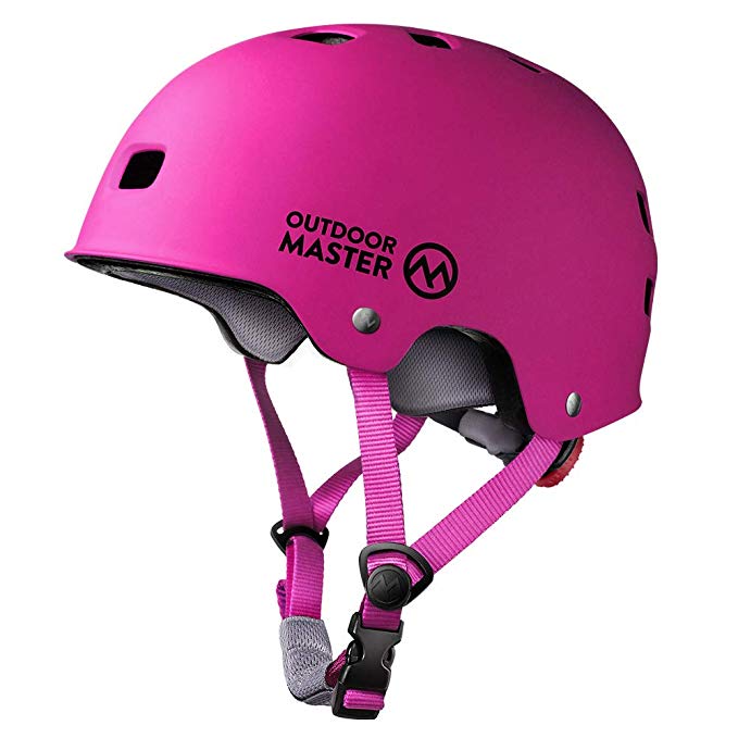 OutdoorMaster Skateboard Helmet - CPSC Certified Lightweight, Low-Profile Skate & Freestyle BMX Helmet with Removable Lining - 12 Vents Ventilation System - for Kids, Youth & Adults