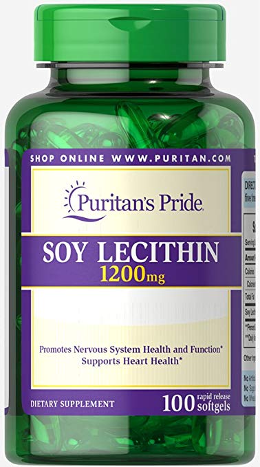 Puritan's Pride Soy Lecithin 1200 mg-100 Rapid Release Softgels