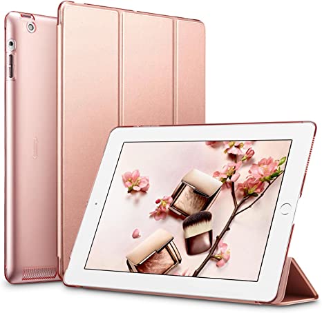 ESR Yippee Smart Case for iPad 2 3 4, Smart Case Cover [Synthetic Leather] Translucent Frosted Back Magnetic Cover with Auto Sleep/Wake Function [Light Weight] (Rose Gold)