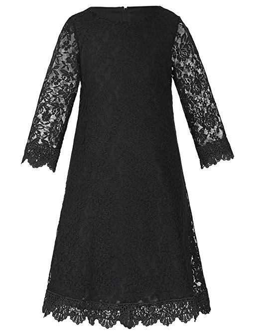 GRACE KARIN Girls Shift Flower Lace Dresses with Sleeves