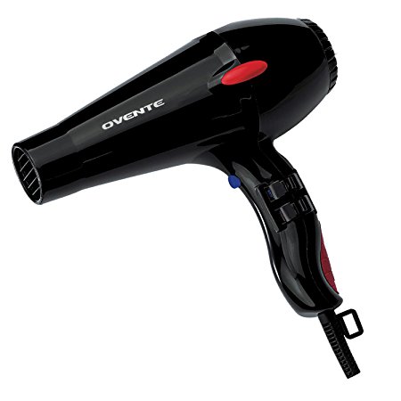 Ovente Seductive Ceramic Ionic Tourmaline Hair Dryer, Silky Black