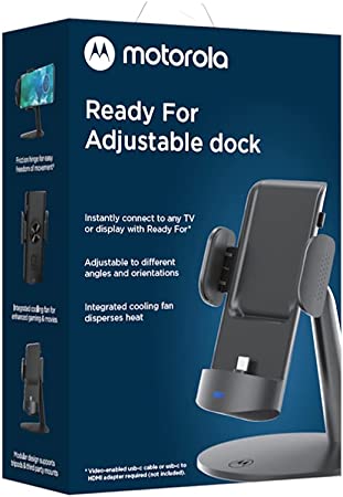 Motorola Ready for Adjustable Dock for Motorola Edge Plus (2020), Edge Plus (2022), Moto G100 - Multimedia USB-C Adjustable Stand for Productivity, Video Calls, Gaming, Viewing