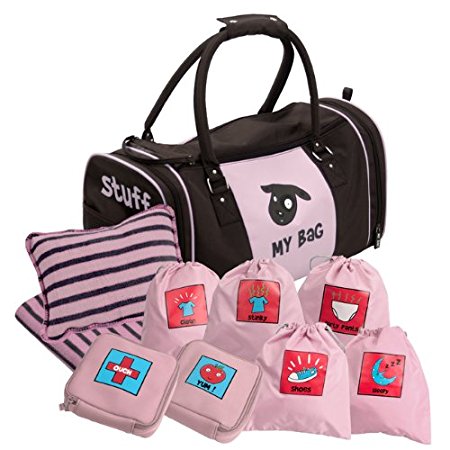 Kushies My Bag The Ultimate Daycare/Overnight Bag, Girl Brown/Pink