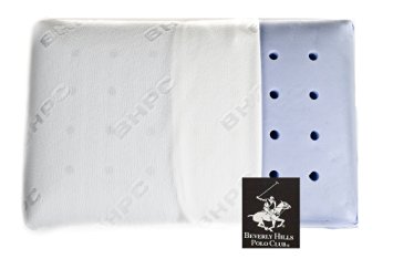 Classic Memory Foam Pillow by Beverly Hills Polo Club - Chiropractor Reccommended Hypoallergenic Vented Cooling Pillows for Back Side and Stomach Sleepers (Standard)