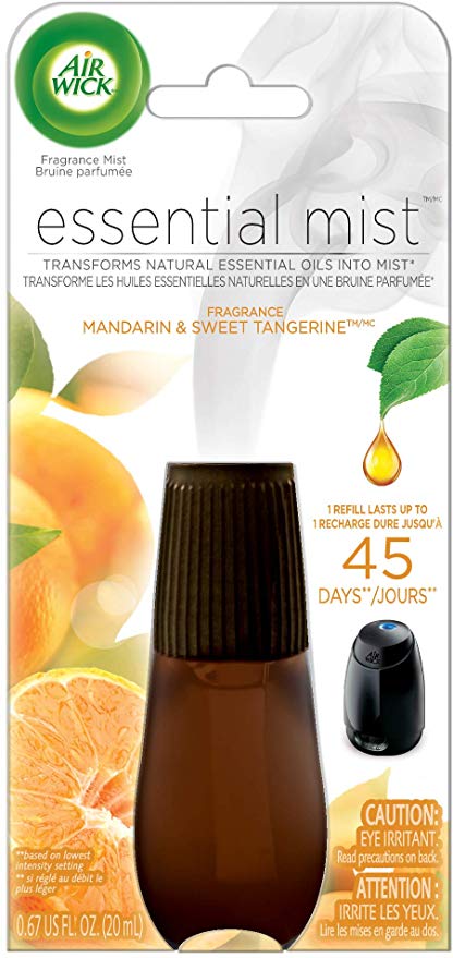 Air Wick Essential Oils Diffuser Mist Refill, Mandarin & Sweet Tangerine, 1ct, Air Freshener