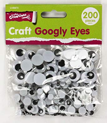 Craft n create U-80873 Assorted Sizes Children's Googly Eyes Arts & Craft Accessories pack of 200