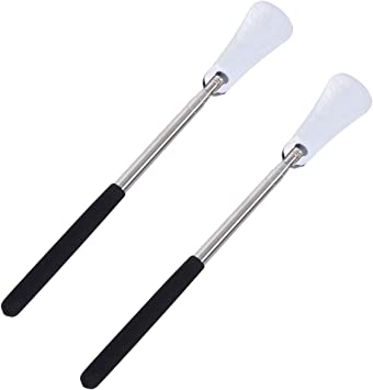 DOITOOL Shoe Horn 2pc Stainless Steel Shoe Horn Adjustable Long Handle Shoehorn for Adults Seniors