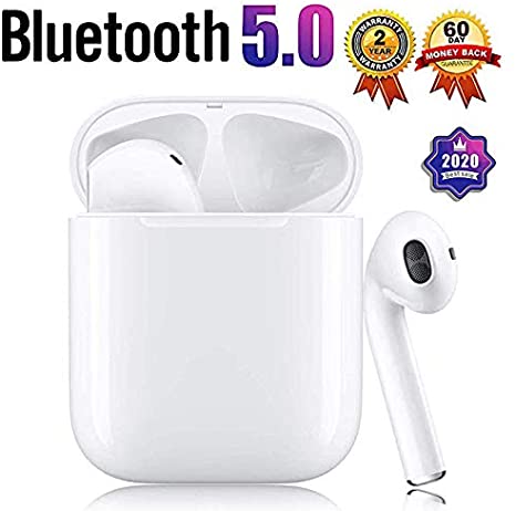Wireless Earbuds Bluetooth 5.0 Headphones HD Stereo Sound Earbuds, in-Ear Headset 24H Playtime with Charging Case, Bluetooth Earbuds Built-in Mic for Running Gym Workout