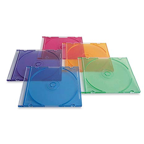 Verbatim CD/DVD Slim Jewel Assorted Color Cases - 50pk