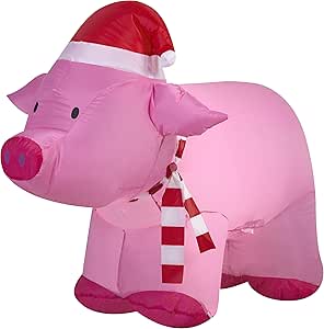 Gemmy Inflatables Holiday G08 36830 Air Blown Outdoor Pig Decor