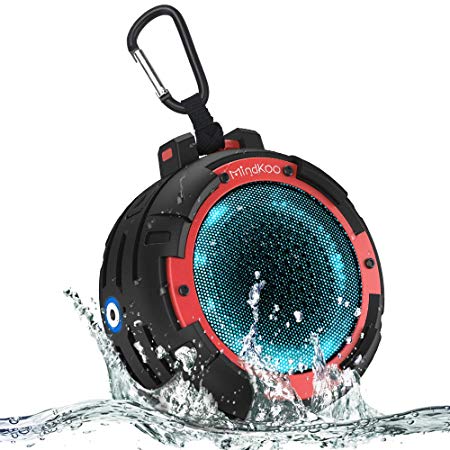 MindKoo Bluetooth Speaker, Portable Wireless Speaker with 4 LED Light Modes, IP68 Waterproof, Deep Bass and HD Sound for Outoor/Shower/Pool/Beach