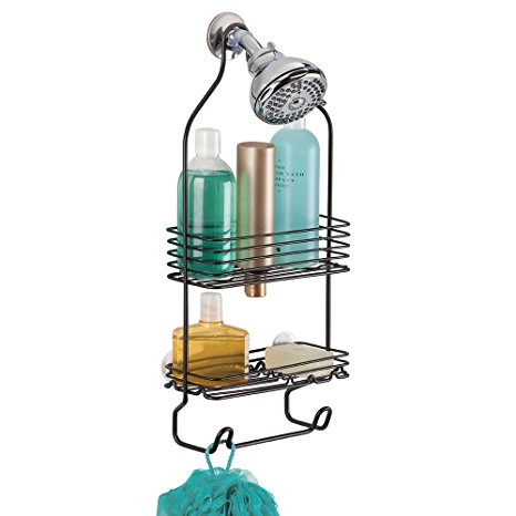 mDesign Bathroom Shower Caddy for Shampoo, Conditioner, Soap - Bronze