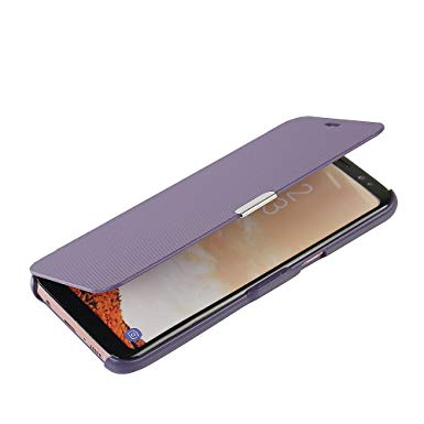 S8 Case, Galaxy S8 Case, MTRONX Magnetic Closure Ultra Folio Flip Slim PU Leather Twill Case Cover Pouch for Samsung Galaxy S8 - Purple(MG-PP)