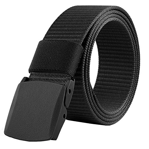 AIZESI Men Nylon No Magnet Military Belt Tactical Belt With Plastic Buckle,Free to Pass Through Security Customs