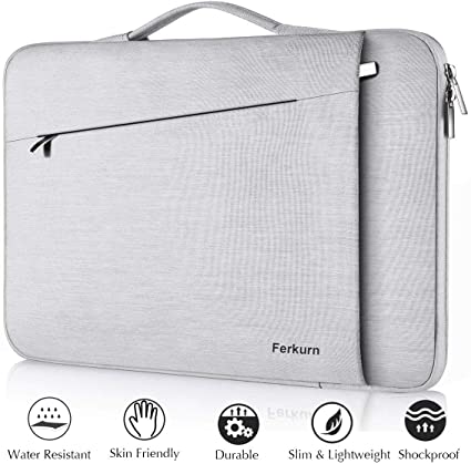 Ferkurn 14 15 inch 15.6 inch Laptop Sleeve with Handle Compatible MacBook Pro 15, Surface Book, Acer Aspire, Lenovo, HP Pavilion, Dell Inspiron, Chromebook, Protective Waterproof Laptop Case Bag Gray