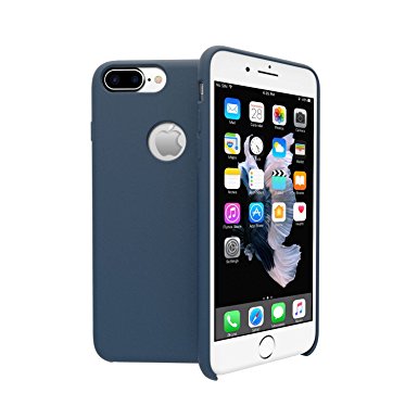 iPhone 7 Plus Case, iXCC Liquid Silicone Gel Rubber Slim Fit Cover Case with Soft Microfiber Cloth Lining Cushion for Apple iPhone 7 Plus (2016) - Blue